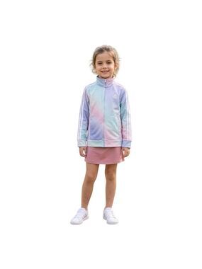 Adidas Girls Pastel Tie Dye Zip Track Jacket Size 7